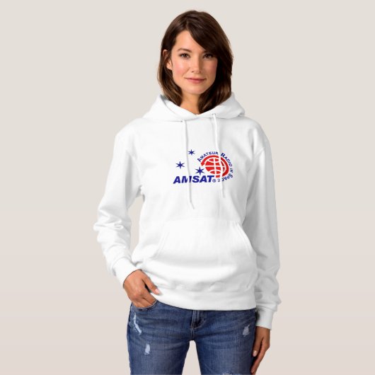 AMSAT Logo Vrouwelijk overhemd Hoodie (Voorkant volledig)