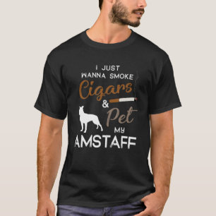 Amstaff Dog Cigar Lover Eigenaar kerstdag G T-shirt