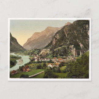 Amsteg, spoorweg, Gotthard, Sw Briefkaart