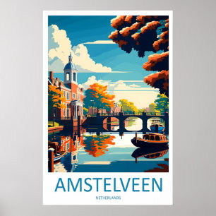 Amstelveen Vintage Reisposter Ski Nationaal Park Poster