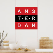 Amsterdam 3 Typografisch Poster (Keuken)
