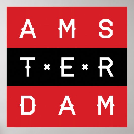 Amsterdam 3 Typografisch Poster (Voorkant)