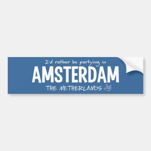 AMSTERDAM aangepaste kleurenbumpersticker Bumpersticker (Voorkant)