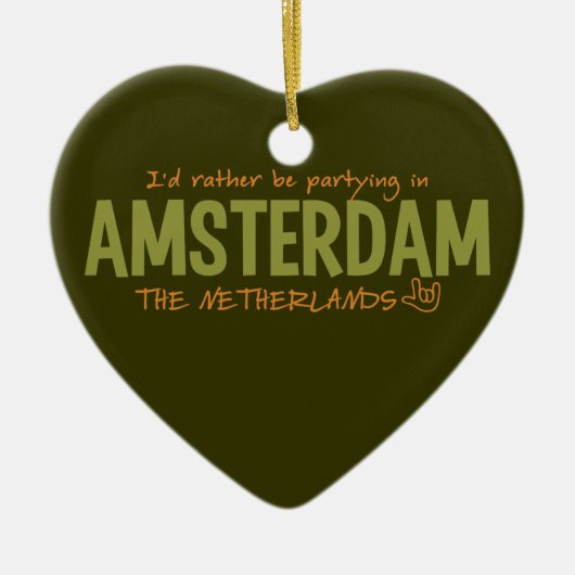 AMSTERDAM aangepaste kleursiernaam Keramisch Ornament (Voorkant)