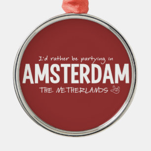 AMSTERDAM aangepaste kleursiernaam Metalen Ornament