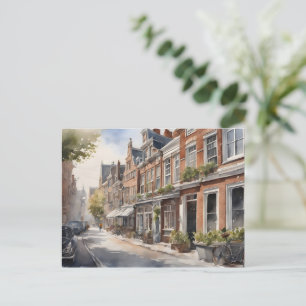 Amsterdam aquarelschildering briefkaart