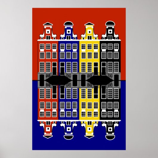 Amsterdam Architectuur - Verkoophuizen Poster (Voorkant)
