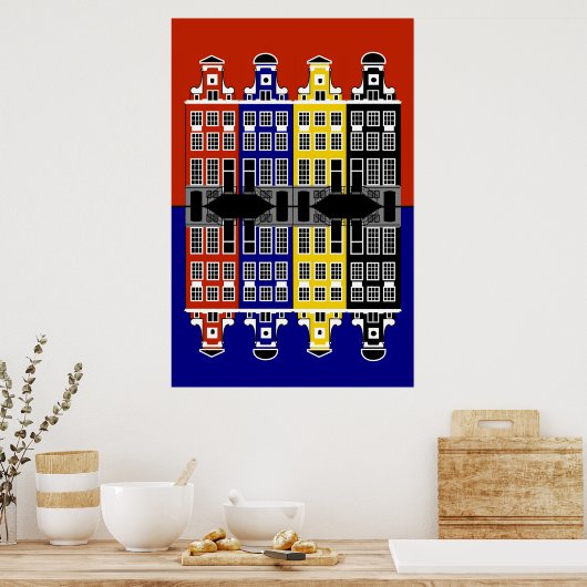 Amsterdam Architectuur - Verkoophuizen Poster (Keuken)