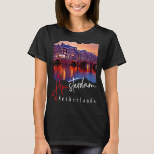 Amsterdam at nachts - nederland nederland - amster t-shirt