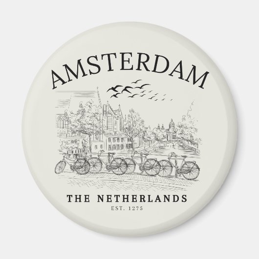 Amsterdam Beautiful Vintage Scene Magneet (Voorkant)