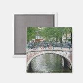 Amsterdam Bicyclettes Bridge Frigo Magnet (Recto/Verso)