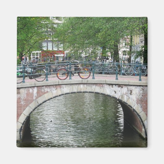 Amsterdam Bicyclettes Bridge Frigo Magnet (Devant)