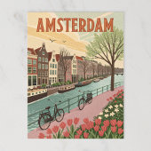 Amsterdam bij Canal in Retro Style Briefkaart