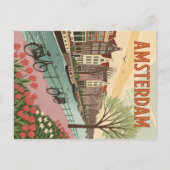 Amsterdam bij Canal in Retro Style Briefkaart (Voorkant)