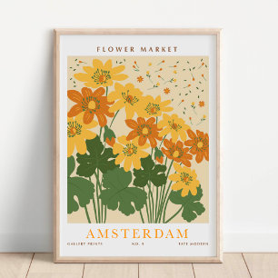 Amsterdam Bloemenmarkt Botanisch Poster