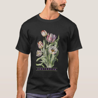 Amsterdam Botanische Tulp Bloem Op Zoek T-shirt
