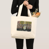 Amsterdam Bridge en Canal Scene in het najaar Grote Tote Bag (Voorkant (product))