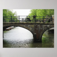 Amsterdam Canal avec Bridge & Bikes Photo Poster