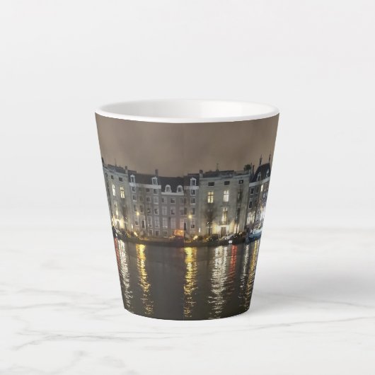 Amsterdam, Canal by Night Latte Mug (Devant)