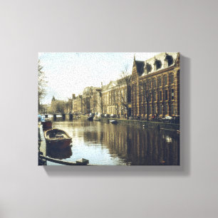 Amsterdam Canal Canvas Afdruk