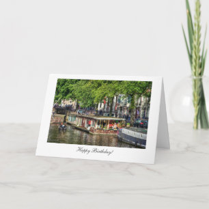 Amsterdam Canal Houseboot - Happy Birthday Kaart
