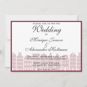 Amsterdam Canal Houses Dutch Wedding Invitation Kaart