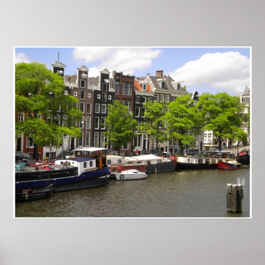 Amsterdam Canal Houses Photo Poster (Voorkant)