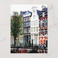 Amsterdam Canal Rainy Spring Day