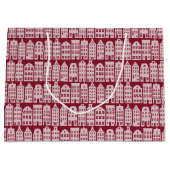 Amsterdam Canal Row Houses Marsala Red Pattern Groot Cadeauzakje (Voorkant)