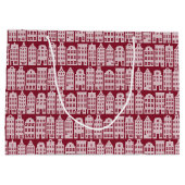 Amsterdam Canal Row Houses Marsala Red Pattern Groot Cadeauzakje (Achterkant)