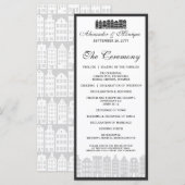 Amsterdam Canal Row Huizen Dutch Wedding Program Programma (Voorkant / Achterkant)