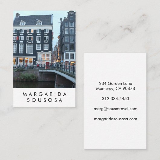 Amsterdam Canal Twilight Fototoerisme Visitekaartje (Voorkant / Achterkant)