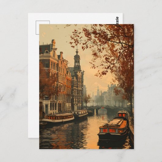 Amsterdam Canals : Vibes Vintages Carte postale (Devant / Derrière)