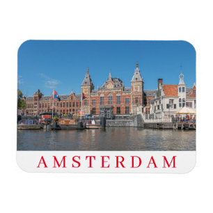 Amsterdam Central Station uitzicht fridge magnet Magneet