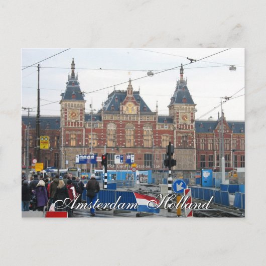 Amsterdam Central Train Station Briefkaart (Voorkant)