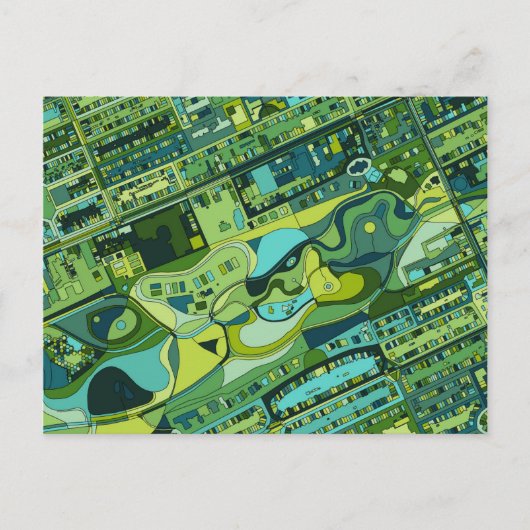 Amsterdam City Structure Map Briefkaart (Voorkant)