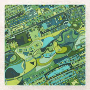 Amsterdam City Structure Map Glazen Onderzetter