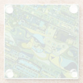 Amsterdam City Structure Map Glazen Onderzetter (Achterkant)