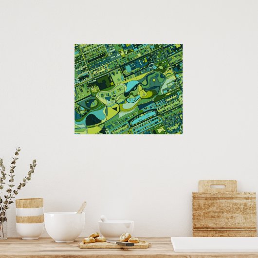 Amsterdam City Structure Map Poster (Keuken)