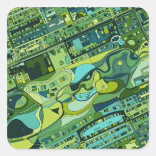 Amsterdam City Structure Map Vierkante Sticker