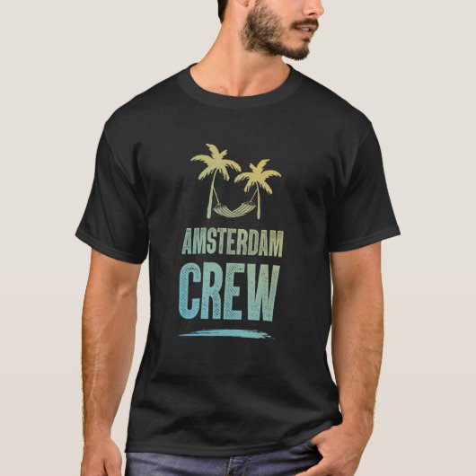 Amsterdam Crew Colorful  Vacation Team T-shirt (Voorkant)
