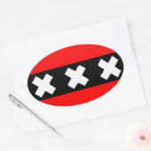 Amsterdam flag ovale sticker (Envelop)