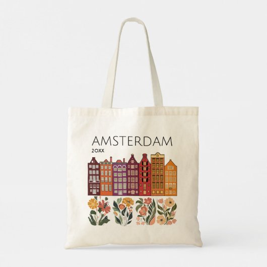 Amsterdam Floral Canal Houses Tote Bag (Achterkant)