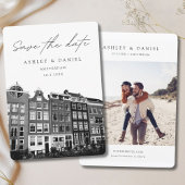 Amsterdam Grachtenhuizen Foto Save the Date Kaart