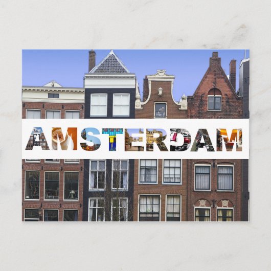 Amsterdam grachtenpanden Nederlandse reisfoto's Briefkaart (Voorkant)
