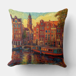 Amsterdam Grachtenrij Nederlandse Impressionisti Kussen
