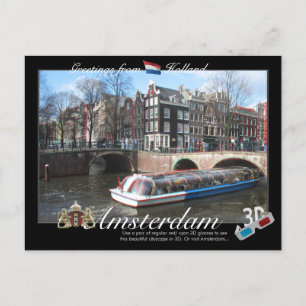 Amsterdam Holland 3D Anaglyph Briefkaart
