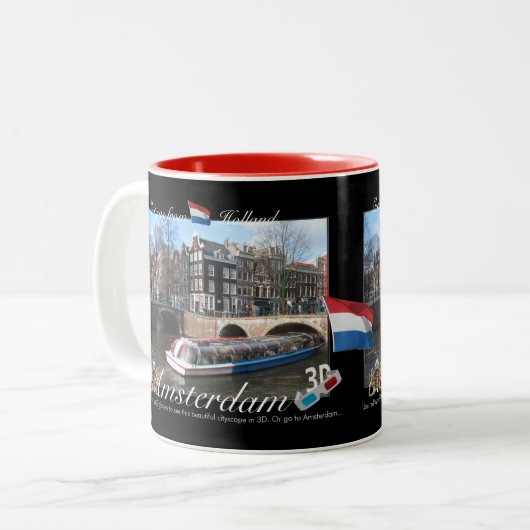 Amsterdam Holland 3D Anaglyph Mok (Voorkant links)