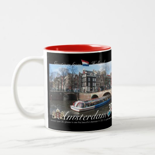 Amsterdam Holland 3D Anaglyph Mok (Links)