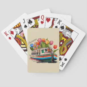Amsterdam Holland Boat Travel Pokerkaarten